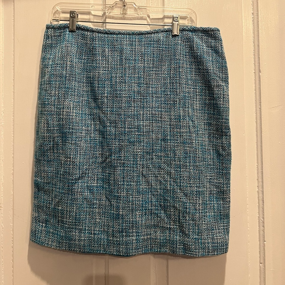 Calvin Klein Blue Tweed Pencil Skirt